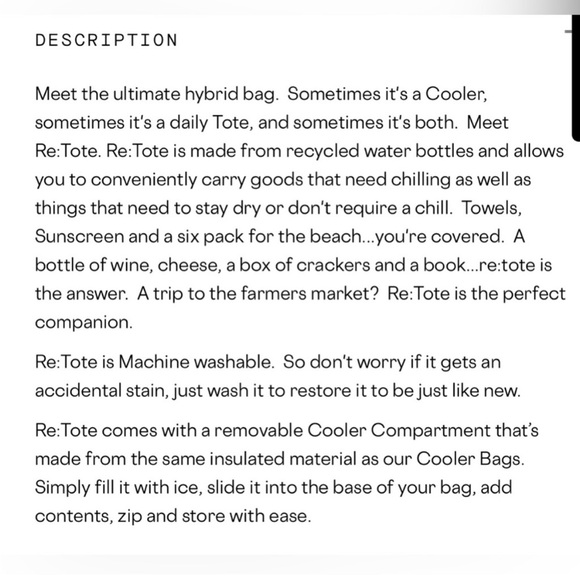 Corkcicle Black Tote Bag with Cooler Lunch Box and Mesh Laundry Bag - Picture 5 of 5